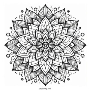 Multi Layered Flower Mandala Coloring Page