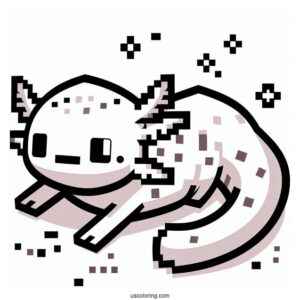 Minecraft Axolotl Coloring Page For Preschoolers
