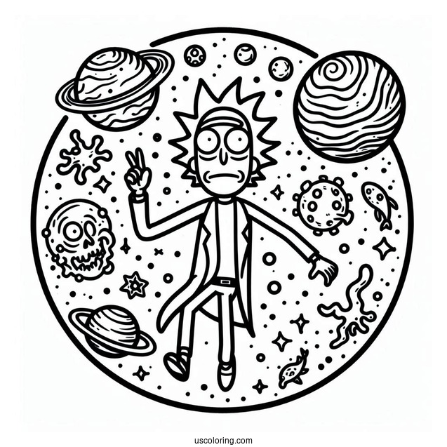 Iconic Characters From Rick And Morty To Color