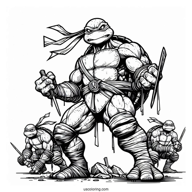 Ninja Turtles Coloring Page Of Angry Teenage Mutant