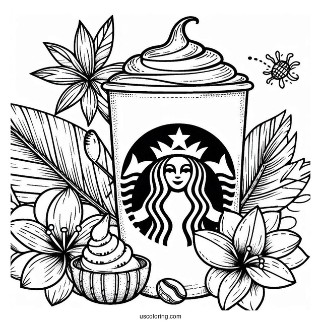 Starbucks Coloring Page Of Ohana Coffee Logo With Stitch