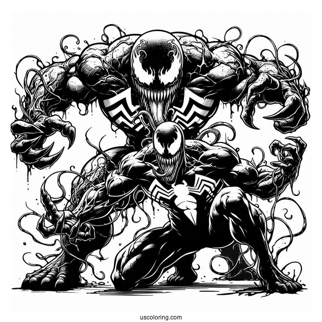 Venom Vs Carnage Coloring Page