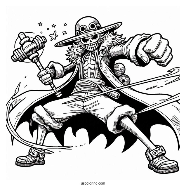 One Piece Coloring Page Of Old Sabo In Fighting Stance