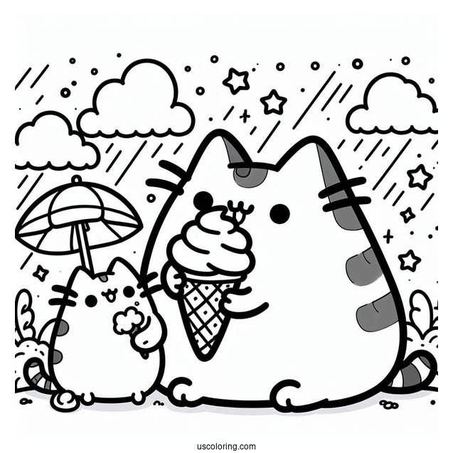 Stormy And Pusheen Eating Ice Cream