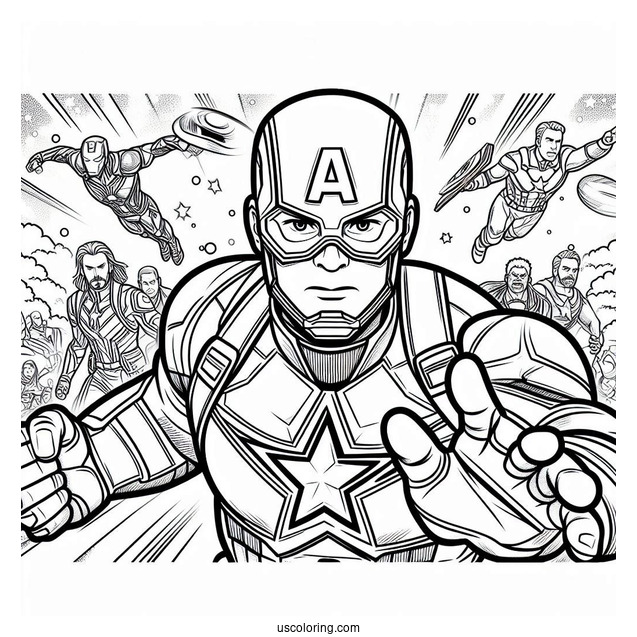 Captain America With Avengers