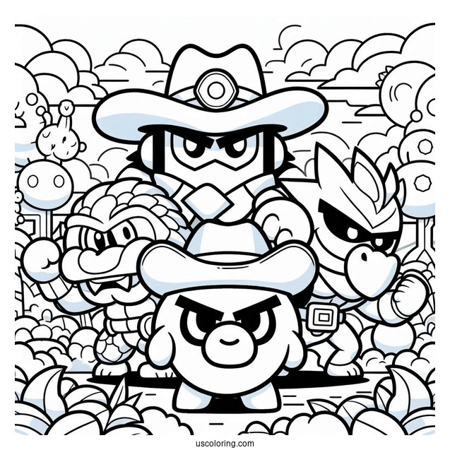 Brawl Stars Coloring Page Of Rumble Jungle
