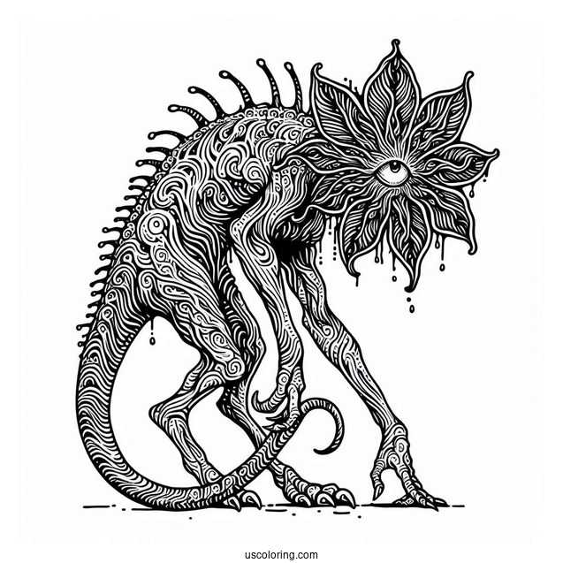 Demogorgon Monster From Stranger Things To Color