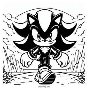 Shadow Coloring Page The Hedgehog In Angel Island