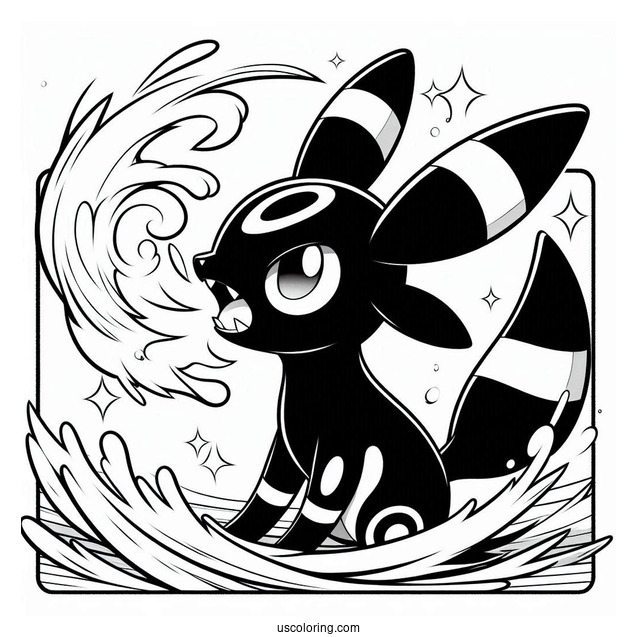 Umbreon Bite Pokemon Card Coloring Page