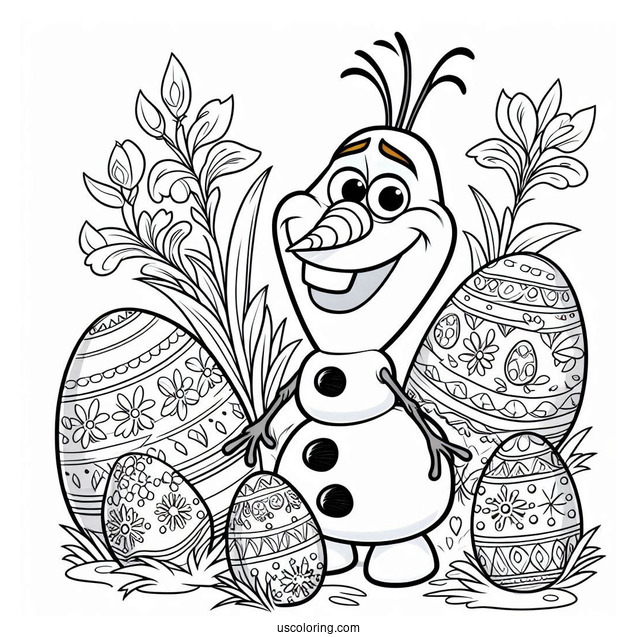 Easter Themed Olaf Coloring Page