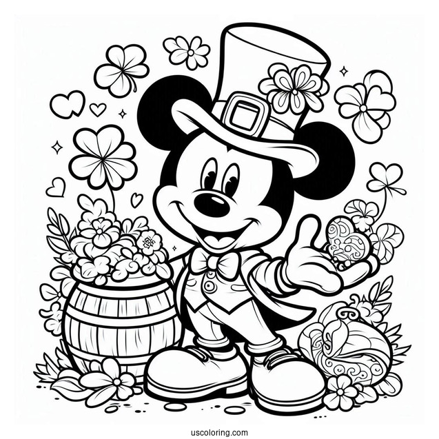 Mickey Mouse St Patrick_s Day Coloring Page For Kids