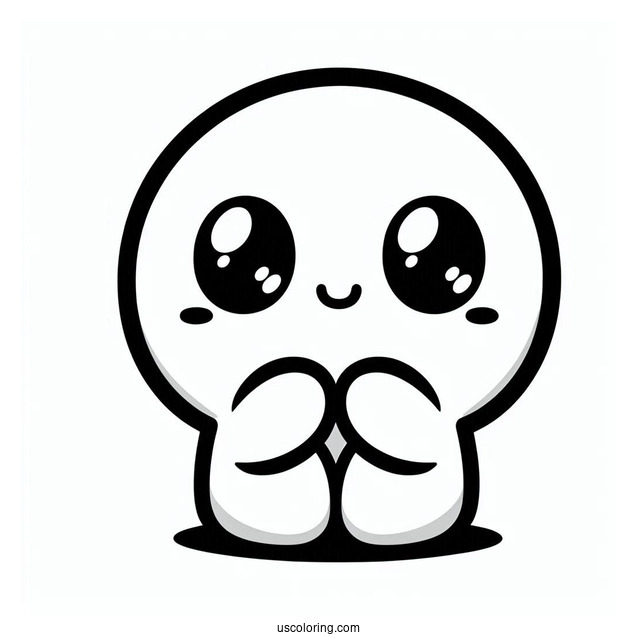 Simple Outline Of Shy Guy Coloring Page For Preschoolers