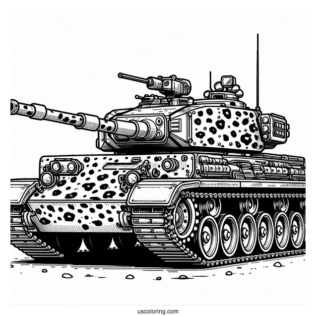 Detailed Coloring Page Of Leopard 2A7A1. German Tankpdf
