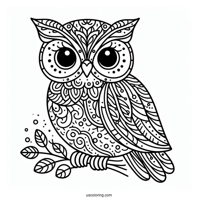 Simple Outline Of Owl To Color
