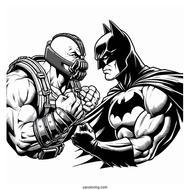 Batman Vs Bane Villan Coloring Page