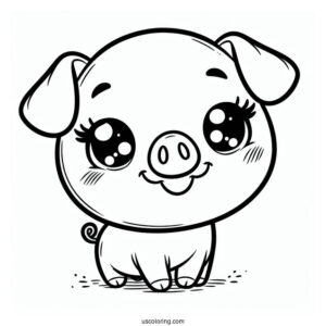 Piglet Coloring Page Smiling Face For Kids