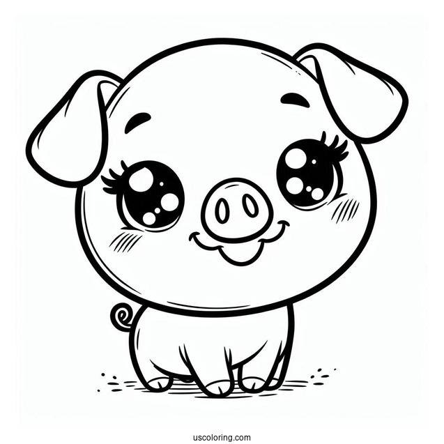 Piglet Coloring Page Smiling Face For Kids