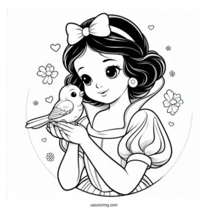 Snow White Holding a Baby Bird