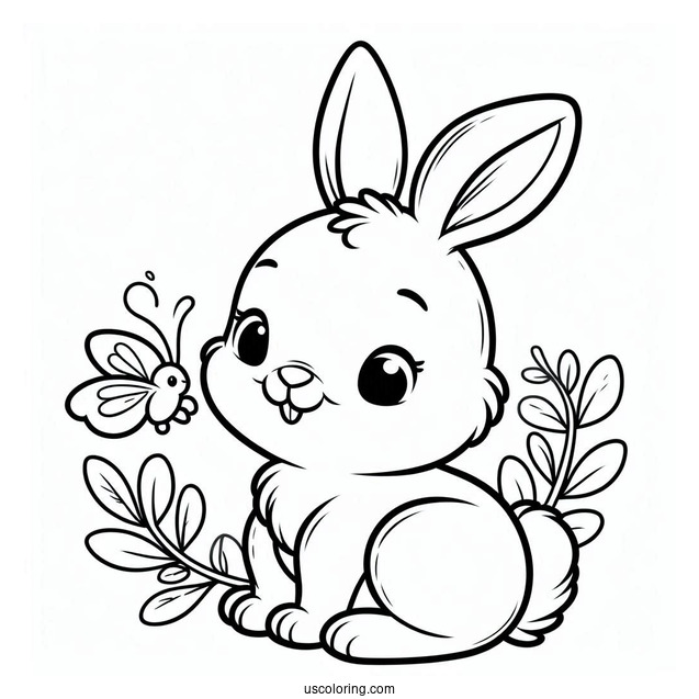Thumper Rabbit Coloring Page For Preschoolers