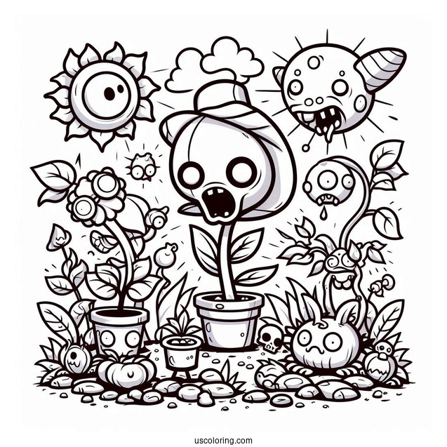 Plants Vs Zombies Coloring Page