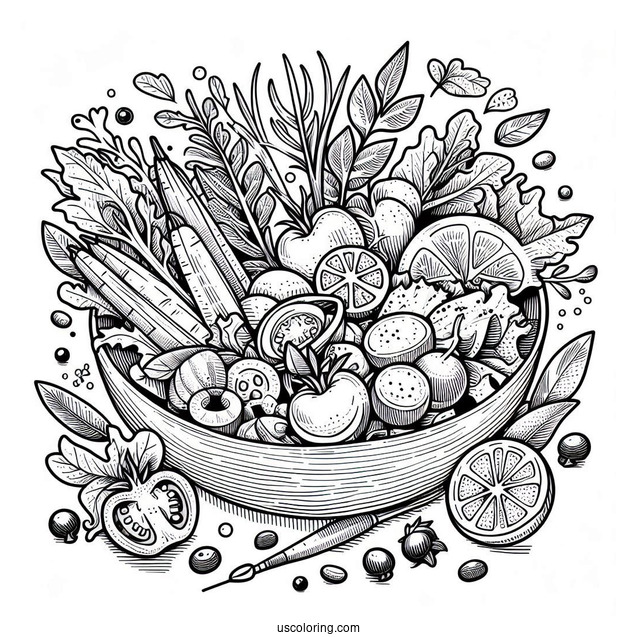 Mixed Salad Coloring Page