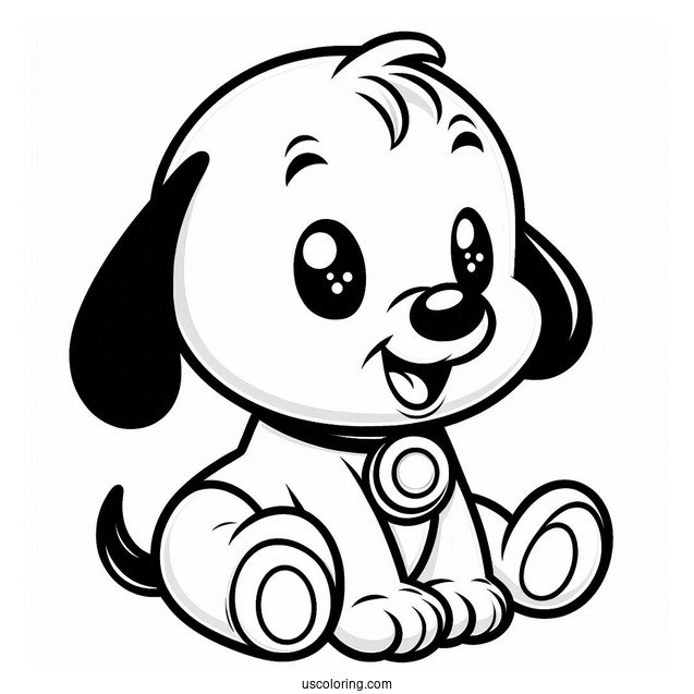 Cute Baby Pluto Coloring Page For Preschoolers