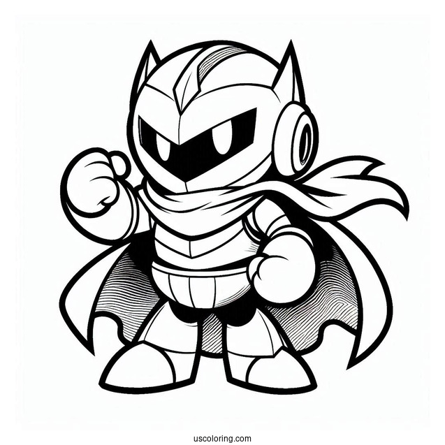 Super Smash Bros Coloring Page Of Meta Knight For Kids