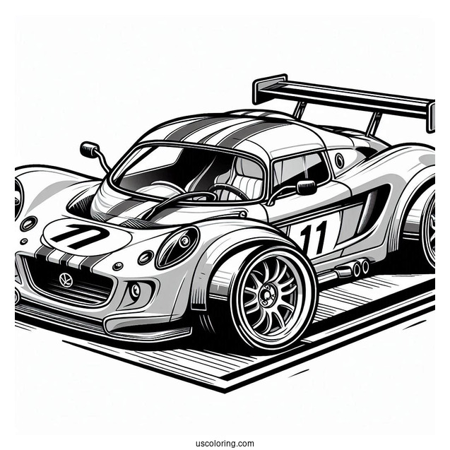 Lotus Race Car To Color For Kids