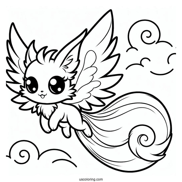Easy Flying Tails Coloring Page For Kids