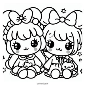 Sanrio Coloring Pages Of Kiki And Lala Little Twin Stars
