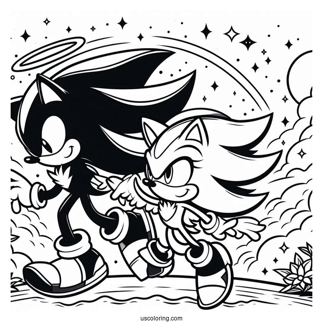 Shadow Coloring Page The Hedgehog In Angel Island