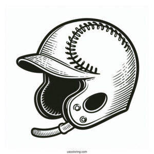 Simple Outline Of a Baseball Helmet