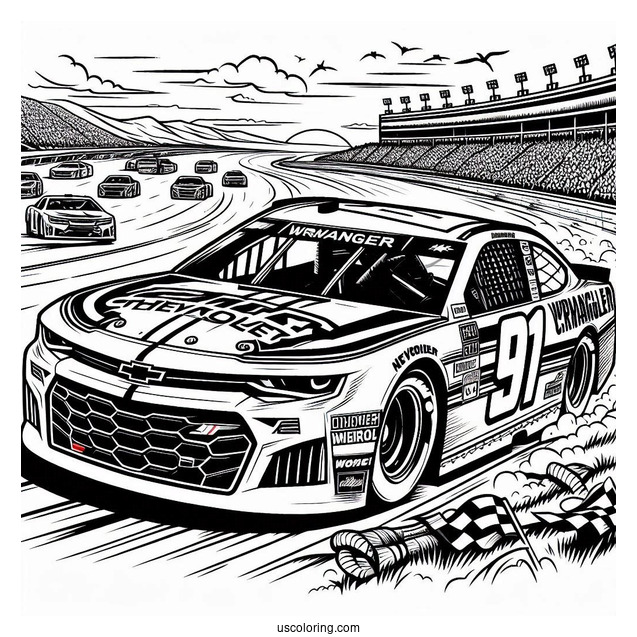 NASCAR Coloring Page Wrangler Chevrolet Racing