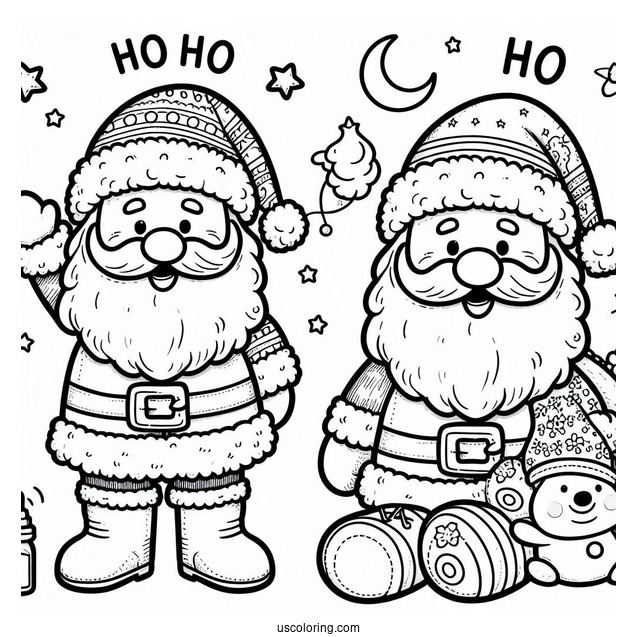 Ho Ho Ho Santa Coloring Page For Kids