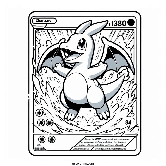 Charizard Fireblast Pokemon Card Coloring Page