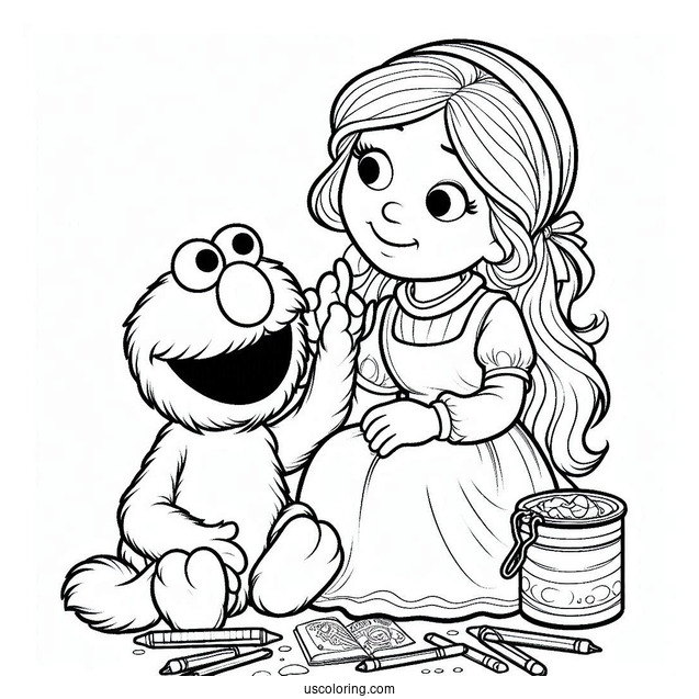 Elmo Playing With Kid Muppet