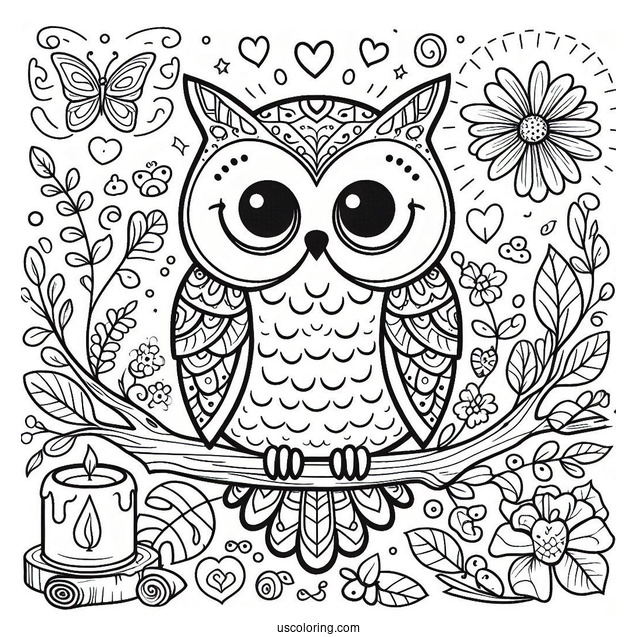 Easy Owl To Color For Preschoolers