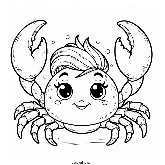 Sebastian The Crab Coloring Page From Little Mermaid For Kids