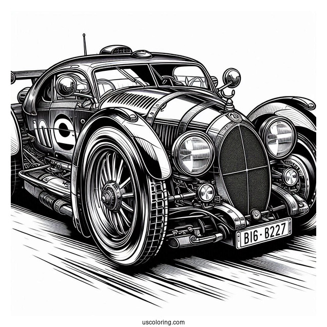 2024 Bugatti Coloring Page W16 Mistral