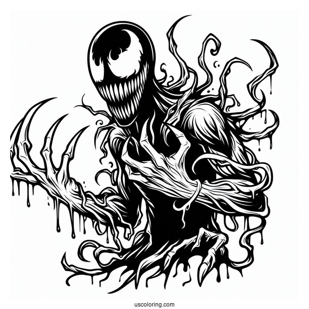Scary Carnage Coloring Page Outline