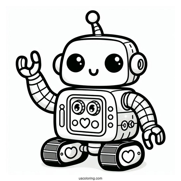 Cute Toy Robot Coloring Page For Preschoolers