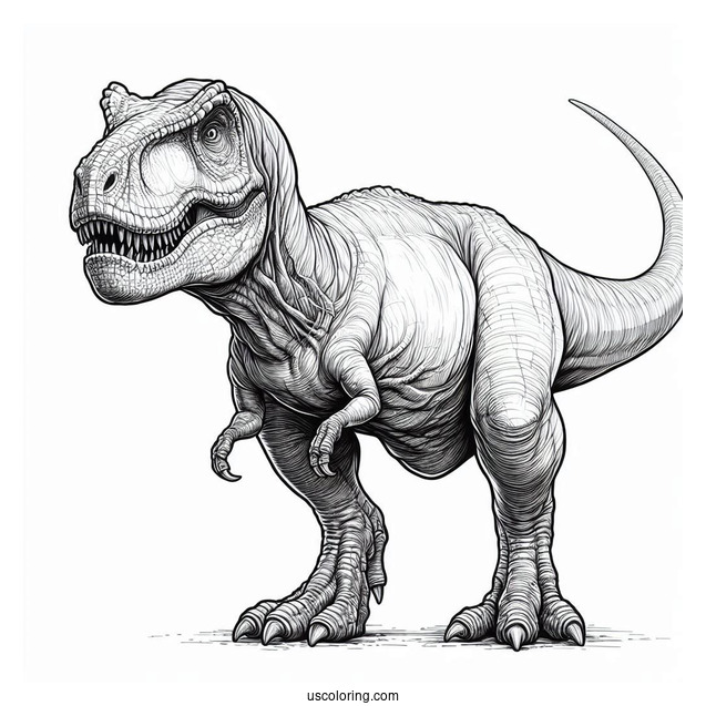 Realistic T-Rex Coloring Page For Kids