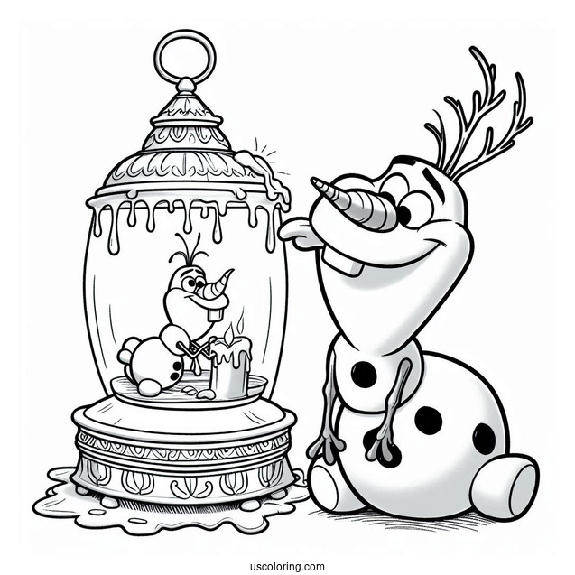 Olaf And Sven With Stuck Tongues On Lamp
