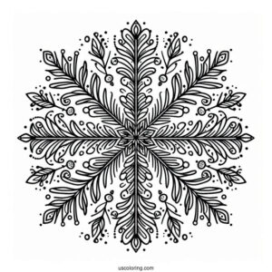 Snowflake Coloring Page Ornaments