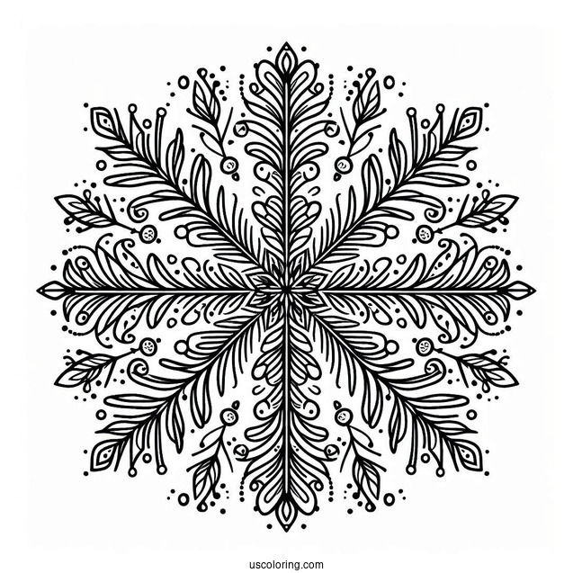 Snowflake Coloring Page Ornaments