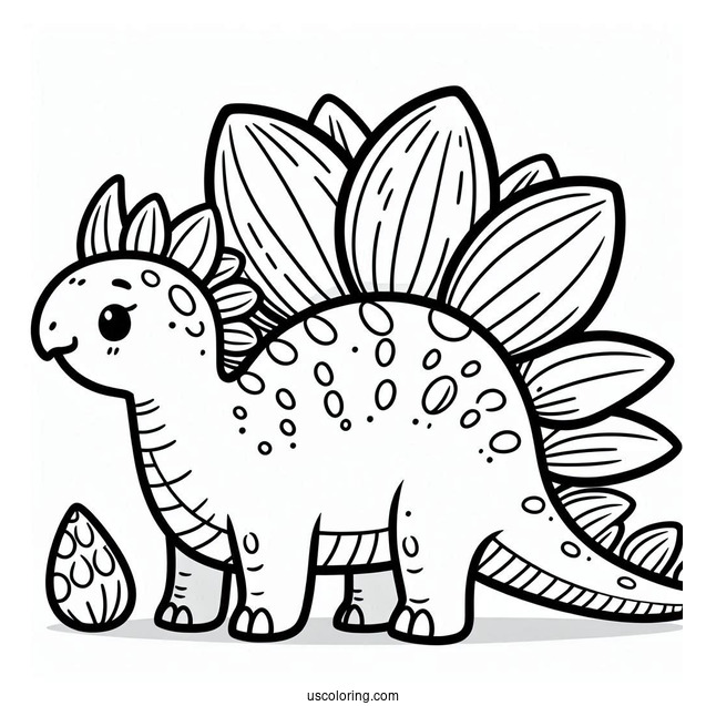 Simple Stegosaurus Coloring Page For Kids