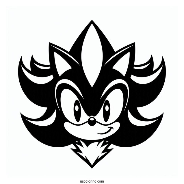 Simple Shadow Sonic Coloring Page The Hedgehog Face For Kids