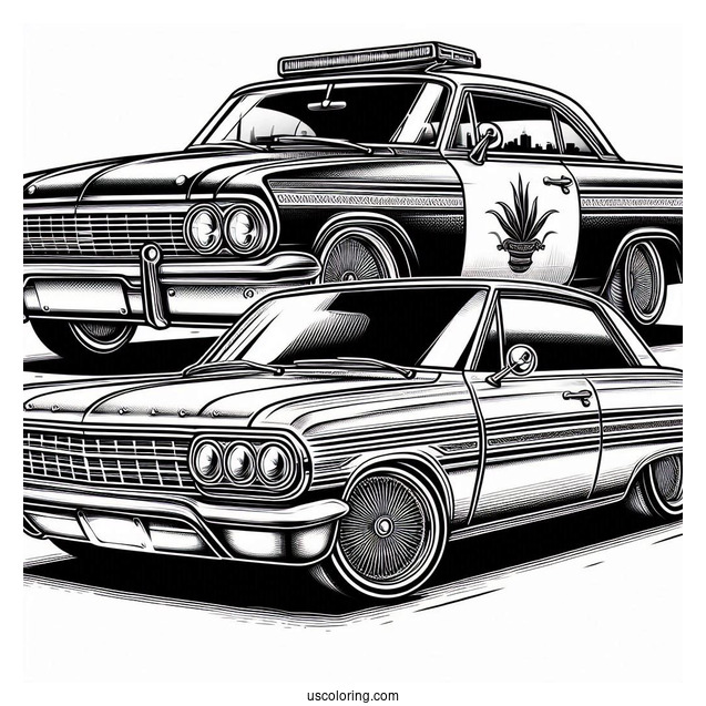 Impala Lowrider Coloring Page With Custom Design