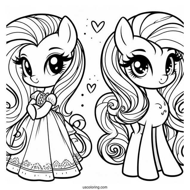 Cute Fluttershy Equestria Girls Coloring In