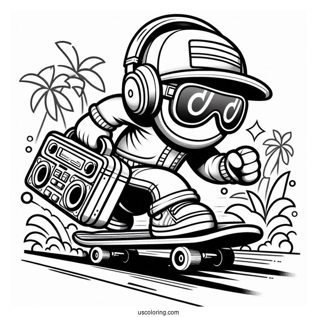 Subway Surfers Coloring Page Fresh Carrying A Stereo